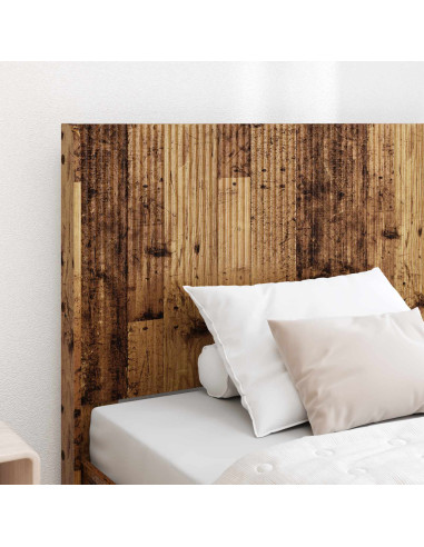 Struttura del letto con stoccaggio e testata Legno antico