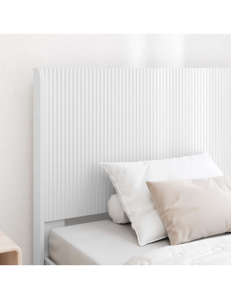 Struttura del letto con stoccaggio e testata Bianco 90 x 190 cm