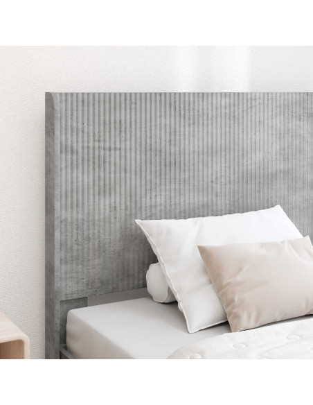 Struttura del letto con stoccaggio e testata Grigio Cemento