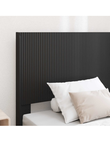 Struttura del letto con stoccaggio e testata Nero 75 x 190 cm