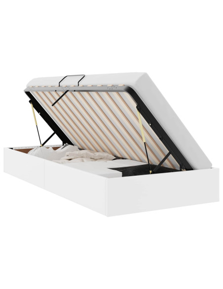 Letto ottomano Bianco Puro 90 x 190 cm Pelle Sintetica