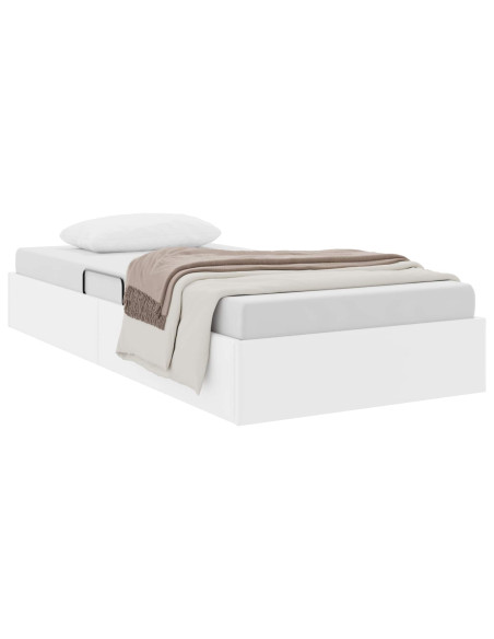 Letto ottomano Bianco Puro 90 x 190 cm Pelle Sintetica