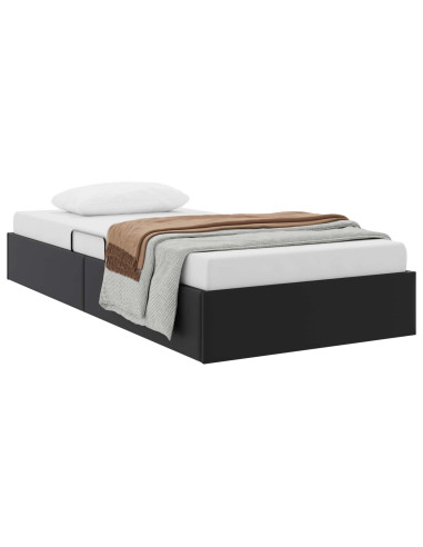 Letto ottomano Nero 90 x 200 cm Pelle Sintetica