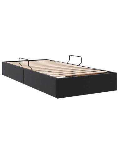Letto ottomano Nero 90 x 200 cm Pelle Sintetica