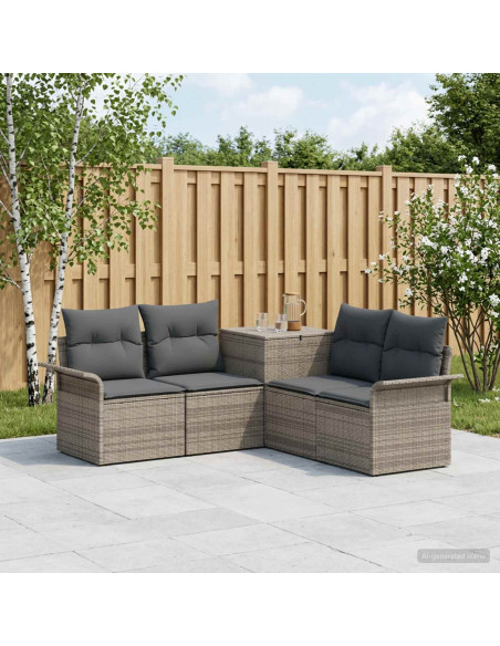 Set di divani 5 pz Grigio e Grigio Scuro
