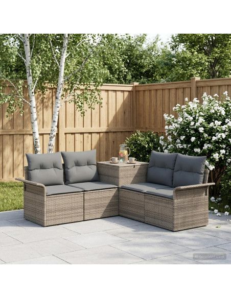 Set di divani 5 pz Grigio e Grigio Scuro