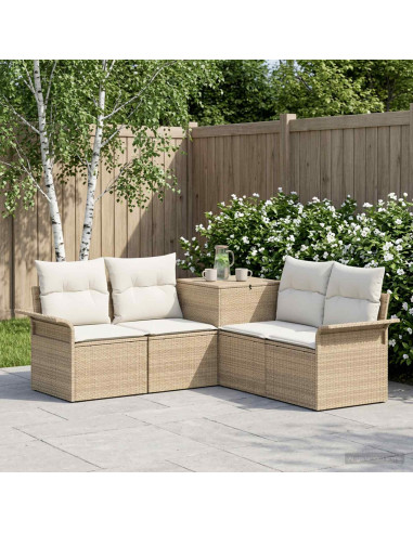 Set di divani 5 pz Beige e Bianco Crema