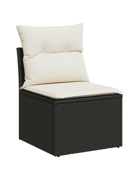 Set di divani 5 pz Nero e Bianco Crema