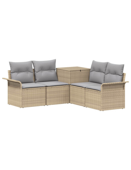 Set di divani 5 pz Beige e Grigio Chiaro