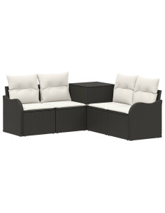 Set di divani 5 pz Nero e Bianco Crema 2
