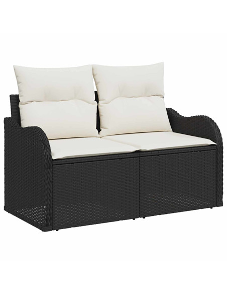 Set di divani 5 pz Nero e Bianco Crema