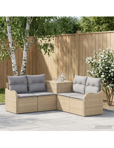 Set di divani 5 pz Beige e Grigio Chiaro