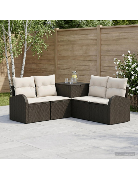 Set di divani 5 pz Nero e Bianco Crema