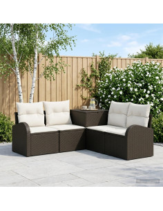 Set di divani 5 pz Nero e Bianco Crema