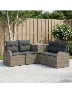 Set di divani 5 pz Grigio e Grigio Scuro