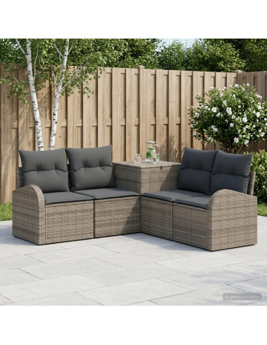 Set di divani 5 pz Grigio e Grigio Scuro