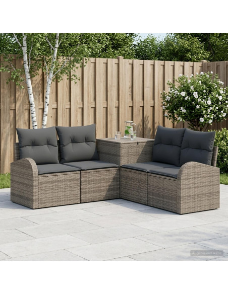 Set di divani 5 pz Grigio e Grigio Scuro