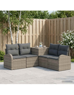 Set di divani 5 pz Grigio e Grigio Scuro
