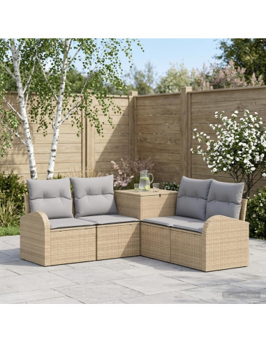 Set di divani 5 pz Beige e Grigio Chiaro