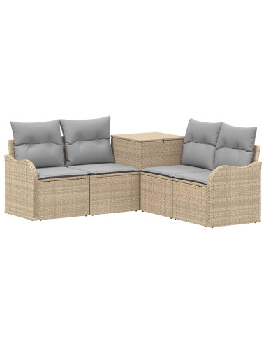 Set di divani 5 pz Beige e Grigio Chiaro