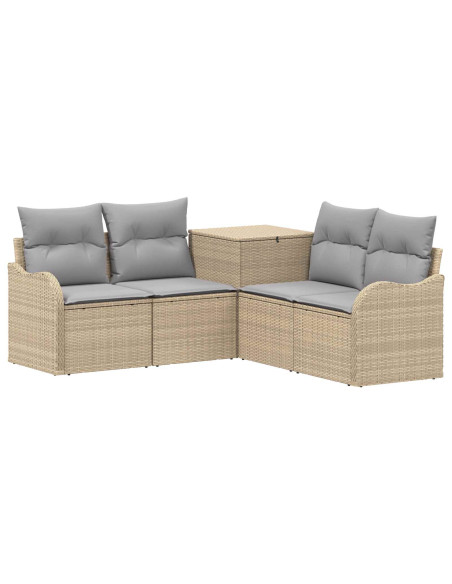 Set di divani 5 pz Beige e Grigio Chiaro