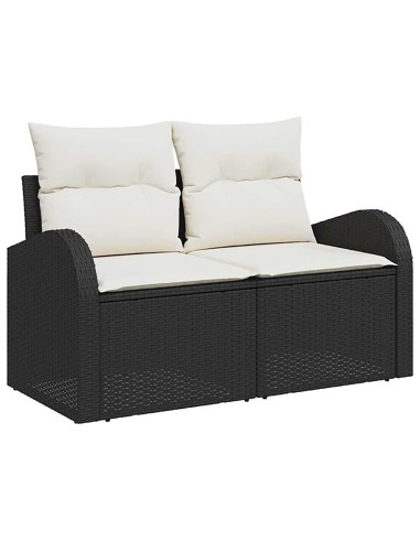 Set di divani 5 pz Nero e Bianco Crema