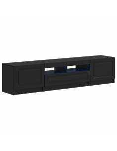 Mobile TV LED a 5 pezzi Nero Legno ingegnerizzato