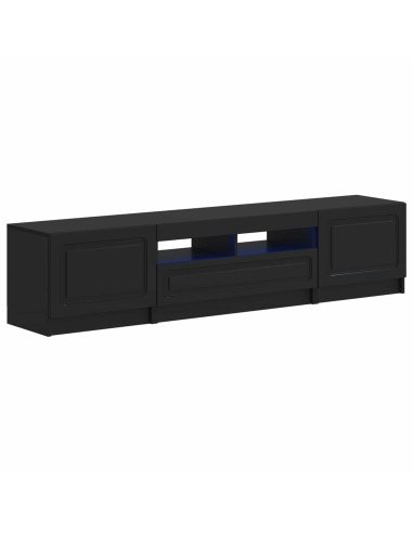 Mobile TV LED a 5 pezzi Nero Legno ingegnerizzato