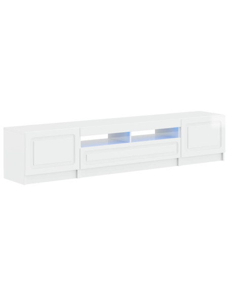Mobile TV LED a 5 pezzi Bianco Lucido Legno ingegnerizzato