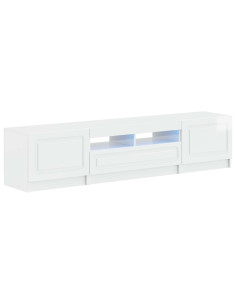 Mobile TV LED a 5 pezzi Bianco Lucido Legno ingegnerizzato