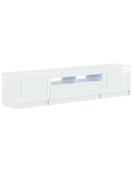 Mobile TV LED a 5 pezzi Bianco Lucido Legno ingegnerizzato