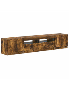 Mobile TV LED a 5 pezzi Rovere Fumo Legno ingegnerizzato