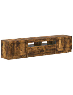 Mobile TV LED a 5 pezzi Rovere Fumo Legno ingegnerizzato