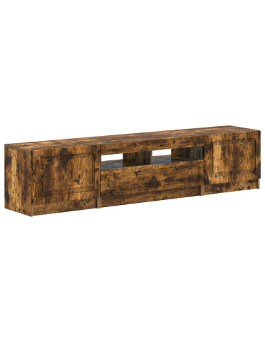 Mobile TV LED a 5 pezzi Rovere Fumo Legno ingegnerizzato