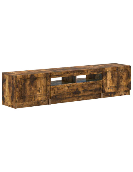 Mobile TV LED a 5 pezzi Rovere Fumo Legno ingegnerizzato