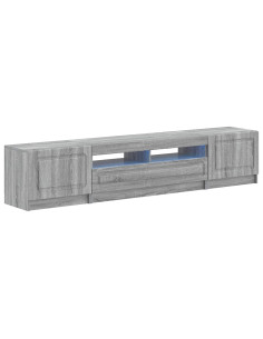 Mobile TV LED a 5 pezzi Sonoma grigio Legno ingegnerizzato