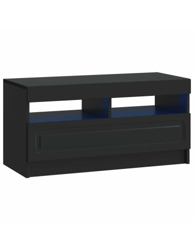 Mobile TV LED a 5 pezzi Nero Legno ingegnerizzato