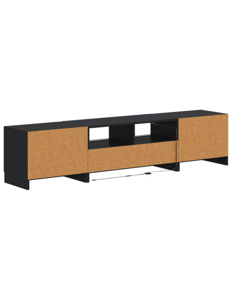 Mobile TV LED a 5 pezzi Nero Legno ingegnerizzato