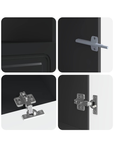 Mobile TV LED a 5 pezzi Nero Legno ingegnerizzato