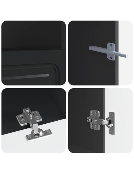 Mobile TV LED a 5 pezzi Nero Legno ingegnerizzato