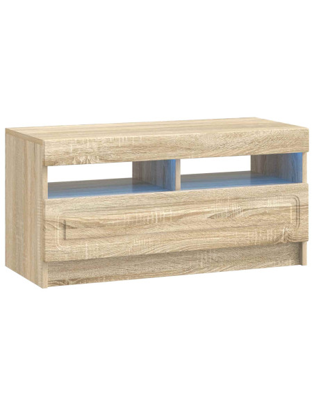 Mobile TV LED a 5 pezzi Rovere Sonoma Legno ingegnerizzato