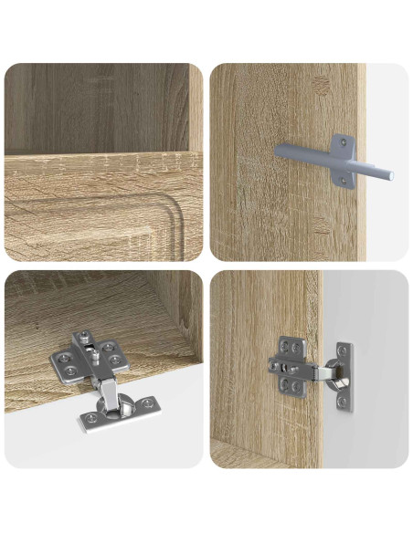Mobile TV LED a 5 pezzi Rovere Sonoma Legno ingegnerizzato