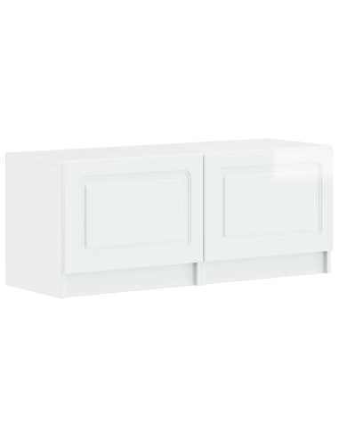 Mobile TV LED a 5 pezzi Bianco Lucido Legno ingegnerizzato
