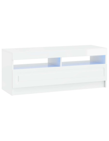 Mobile TV LED a 5 pezzi Bianco Lucido Legno ingegnerizzato