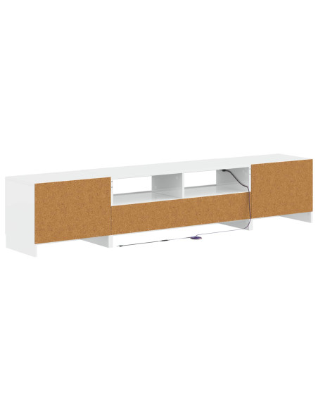 Mobile TV LED a 5 pezzi Bianco Lucido Legno ingegnerizzato