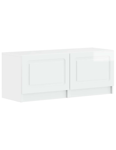 Mobile TV LED a 5 pezzi Bianco Lucido Legno ingegnerizzato