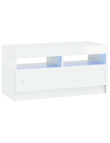 Mobile TV LED a 5 pezzi Bianco Lucido Legno ingegnerizzato