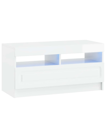 Mobile TV LED a 5 pezzi Bianco Lucido Legno ingegnerizzato