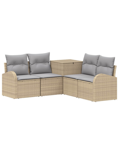 Set di divani 5 pz Beige e Grigio Chiaro
