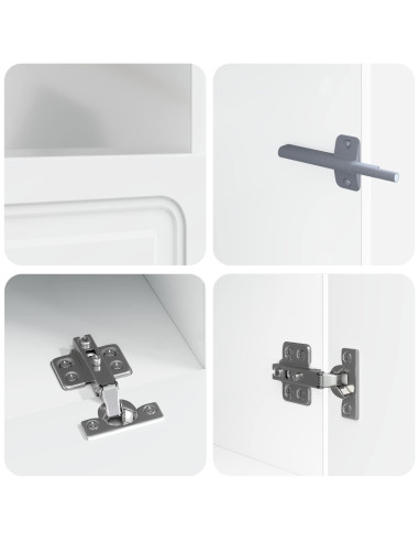 Mobile TV LED a 5 pezzi Bianco Lucido Legno ingegnerizzato